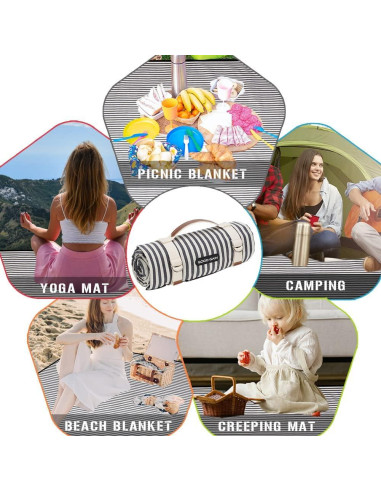 Manta de Picnic Impermeable G GOOD GAIN 198x145 cm Azul