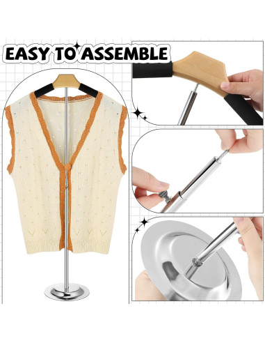 Soporte de exhibición ajustable Qunclay para ropa negro 41-71 cm