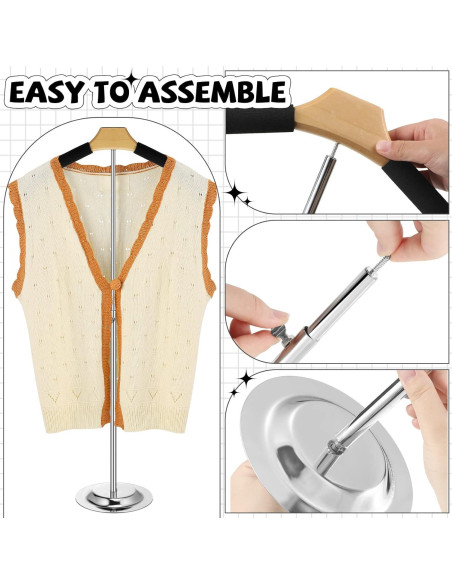 Soporte de exhibición ajustable Qunclay para ropa negro 41-71 cm