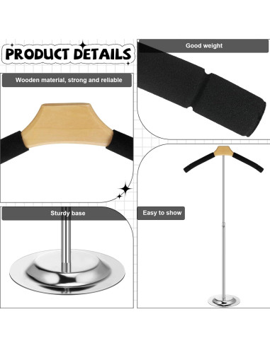 Soporte de exhibición ajustable Qunclay para ropa negro 41-71 cm