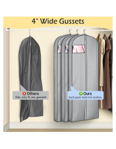 Bolsas de Ropa MISSLO 65" Impermeables para Vestidos Largos - 3 Paquetes 2