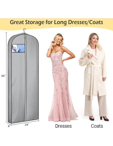 Bolsas de Ropa MISSLO 65" Impermeables para Vestidos Largos - 3 Paquetes Bolsas de Ropa MISSLO 65" Impermeables para Vestidos Largos - 3 Paquetes