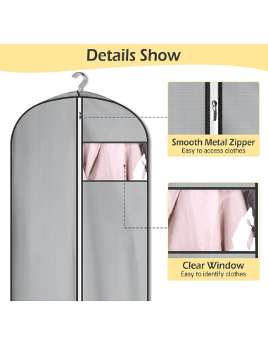 Bolsas de Ropa MISSLO 65" Impermeables para Vestidos Largos - 3 Paquetes