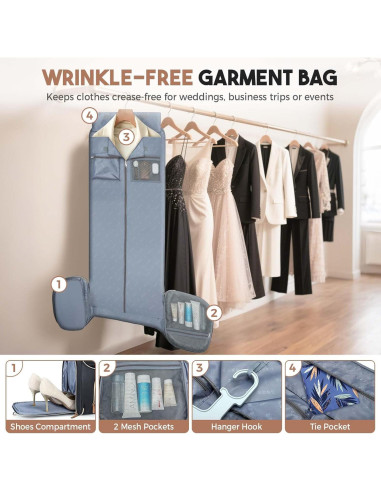 Bolsa Duffle Convertible Tonyeee 4 en 1 para Mujeres Negra