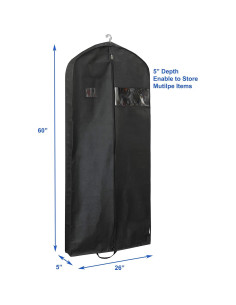 Bolsa de Viaje para Prendas Simple Houseware 152 cm Negra - 3 Pzas 2