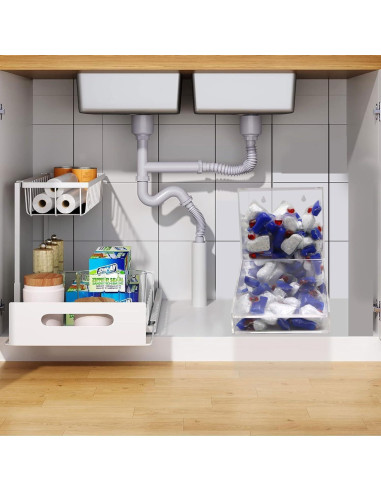 Soporte de cápsulas de lavavajillas acrílico Shonmogar 2 tapas