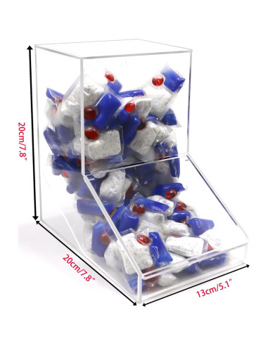 Soporte de cápsulas de lavavajillas acrílico Shonmogar 2 tapas