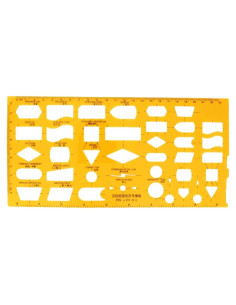 Plantilla de Dibujo Geométrico Utoolmart de Plexiglás 26.4x13.6cm