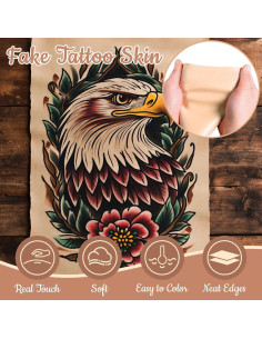 10 Pieles de Práctica de Tatuaje Sukh - Silicona Realista 18.8x14.2cm 2