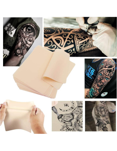 10 Hojas de Piel de Tatuaje Falsa Doble Cara Ruicoo