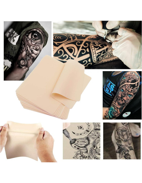 10 Hojas de Piel de Tatuaje Falsa Doble Cara Ruicoo