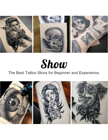 10 Hojas de Piel de Tatuaje Falsa Doble Cara Ruicoo