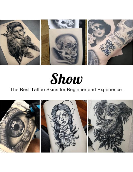 10 Hojas de Piel de Tatuaje Falsa Doble Cara Ruicoo