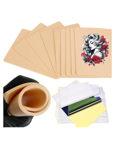 Kit de Práctica de Tatuaje TONBAO - 5 Pieles 3mm + 10 Papeles