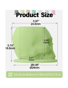 Tazas de Tinta para Tatuajes OZER 200pcs Silicona Verde Calavera 2