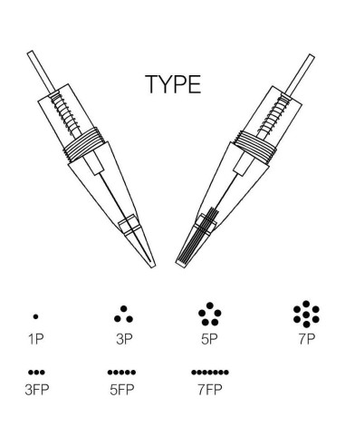 Agujas de Maquillaje Permanente Charme Princesse 5R - 10 Pcs