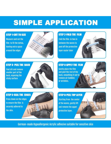 Emalla Vendaje para Tatuajes 20.32cm x 10.67m Impermeable