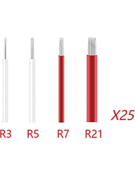Agujas de Microblading desechables YM R3 R5 R7 R21 - Paquete 100