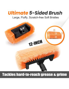 Cepillo de Lavado de Autos ARTIPOLY 30 cm con Mango 165 cm 2