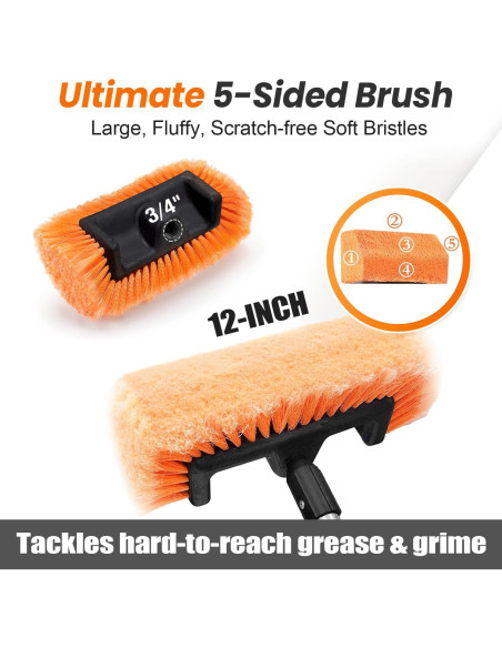 Cepillo de Lavado de Autos ARTIPOLY 30 cm con Mango 165 cm