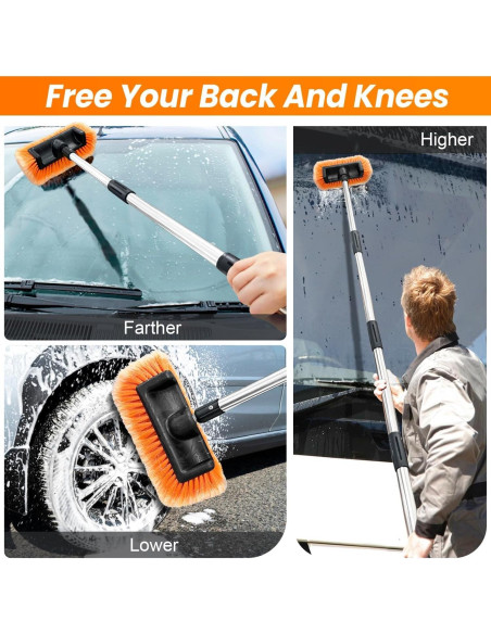 Cepillo de Lavado de Autos ARTIPOLY 30 cm con Mango 165 cm