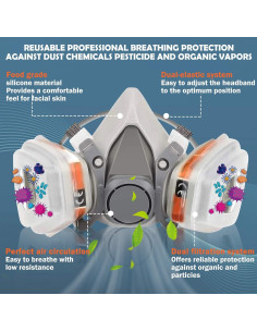 Media Máscara de Protección BAOMAO con Filtros y Accesorios 2