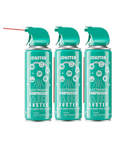 Limpiador de Aire Comprimido iDuster 3PCS - 1.2kg para Electrónica