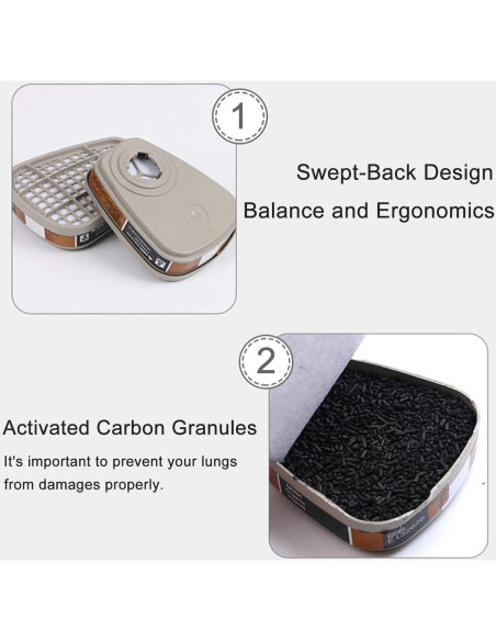 Media Máscara de Protección BAOMAO con Filtros y Accesorios