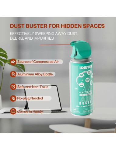 Limpiador de Aire Comprimido iDuster 3PCS - 1.2kg para Electrónica