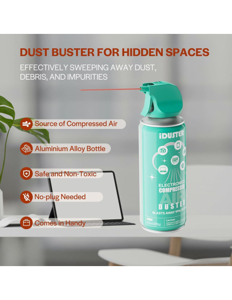 Limpiador de Aire Comprimido iDuster 3PCS - 1.2kg para Electrónica
