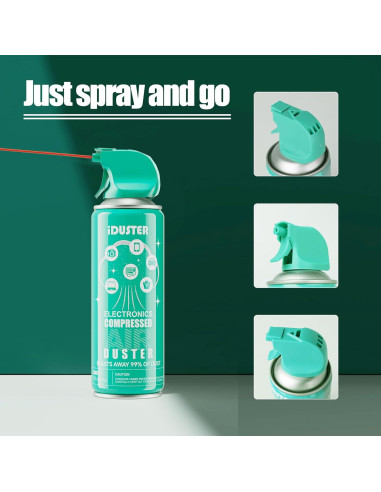 Limpiador de Aire Comprimido iDuster 3PCS - 1.2kg para Electrónica
