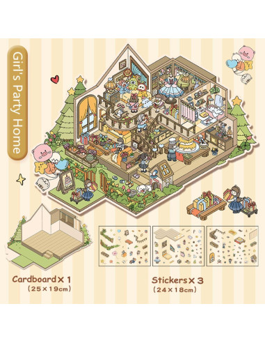 Set de Stickers 3D Reutilizables Wnqou - Casa y Fiesta