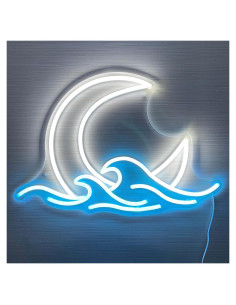 Letrero de Neón GGK Ola Lunar 43.4x30 cm Decoración
