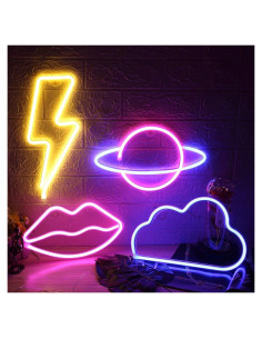 4 Pcs Luces de Noche Neón ZYP - Decoración Moderna LED