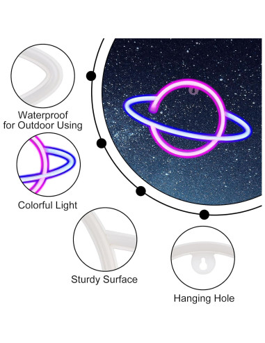 4 Pcs Luces de Noche Neón ZYP - Decoración Moderna LED