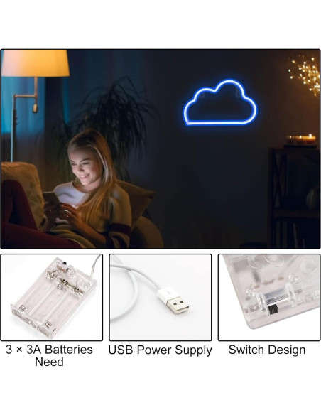 4 Pcs Luces de Noche Neón ZYP - Decoración Moderna LED 4 Pcs Luces de Noche Neón ZYP - Decoración Moderna LED