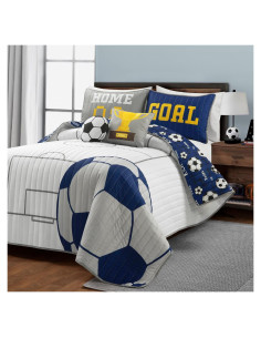 Juego de Colcha Reversible Lush Decor 5 Piezas Doble/Reina Deportivo