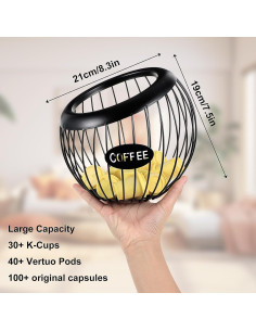 Soporte para Cápsulas de Café Lemecima 21.1x19.1 cm Metal Negro 2