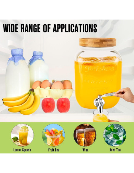 Dispensador de Bebidas de Vidrio MAHOOMMAKH 3.78L con Soporte