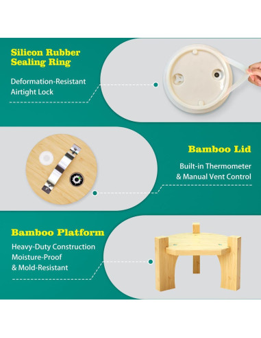 Dispensador de Bebidas de Vidrio VOVUVK 4.54L con Soporte de Bambú