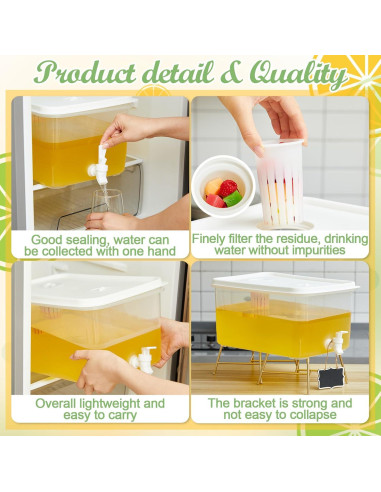 Paquete 2 Dispensadores de Bebidas 13L Sunnychicc con 60 Vasos