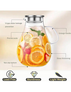 Jarra de vidrio Liuruiyu 2500ml con tapa a prueba de fugas 2