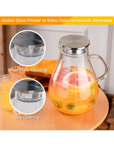 Jarra de vidrio Liuruiyu 2500ml con tapa a prueba de fugas