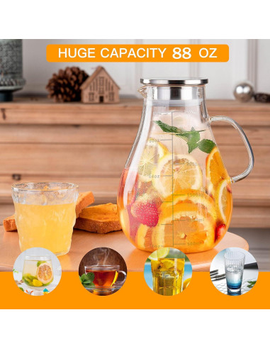 Jarra de vidrio Liuruiyu 2500ml con tapa a prueba de fugas