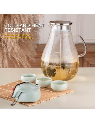 Jarra de vidrio Liuruiyu 2500ml con tapa a prueba de fugas