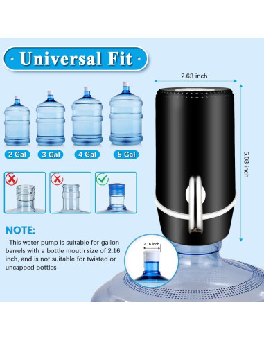 Dispensador de Agua Eléctrico Beyio 5 Galones Batería Recargable