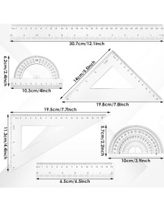 Conjunto de Reglas de Plástico Thinp 6 Piezas 30cm 15cm 2