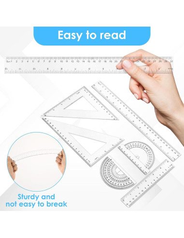 Conjunto de Reglas de Plástico Thinp 6 Piezas 30cm 15cm