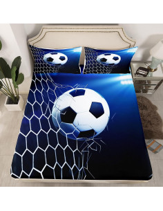 Juego de Sábanas Completo Feelyou 3D Fútbol Microfibra 2