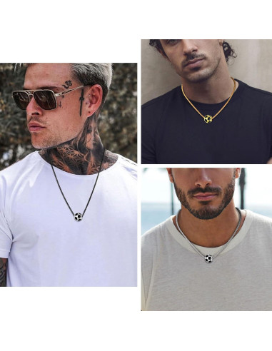 Collar de Acero Inoxidable para Hombre Bestyle - Balón de Fútbol
